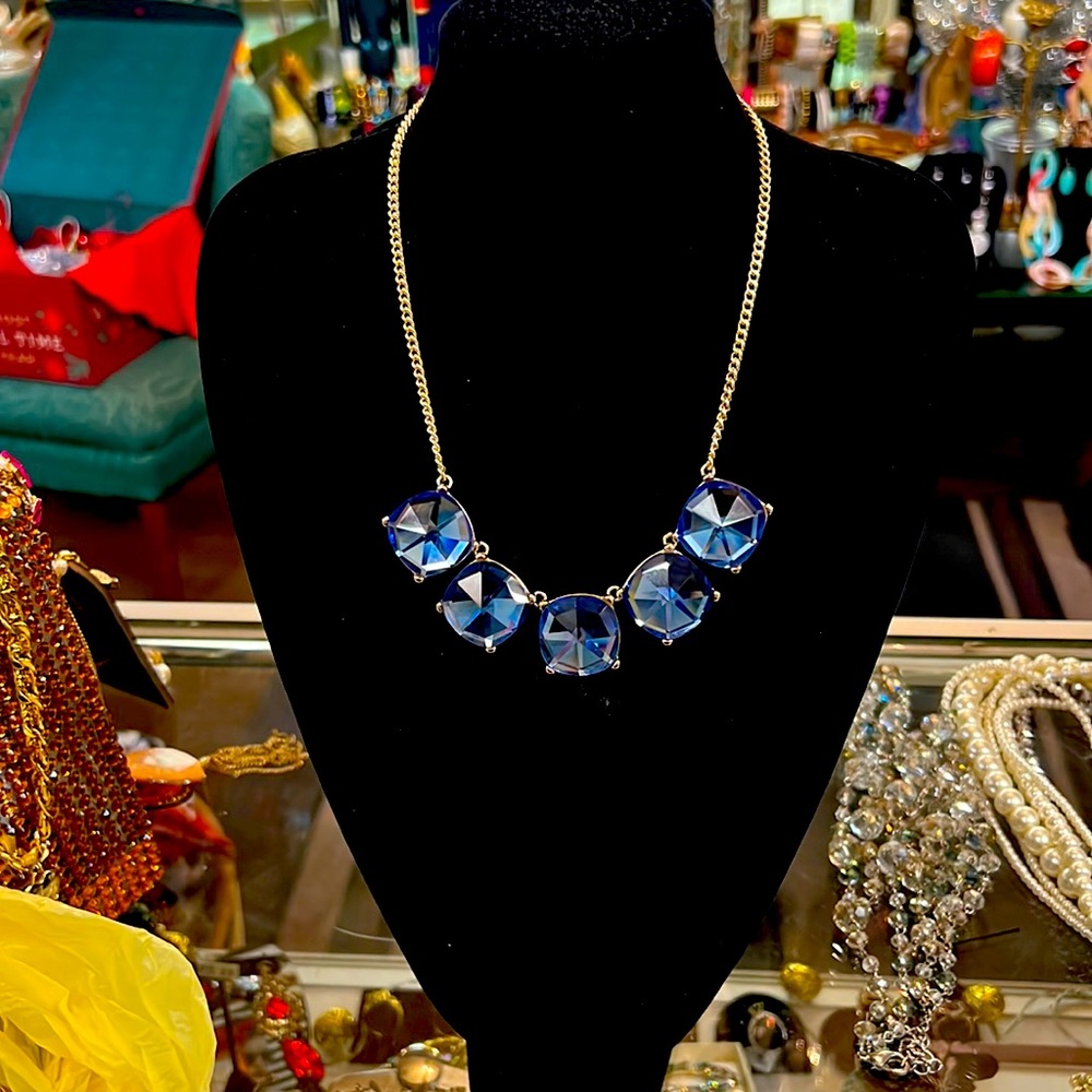 Gold n blue choker.